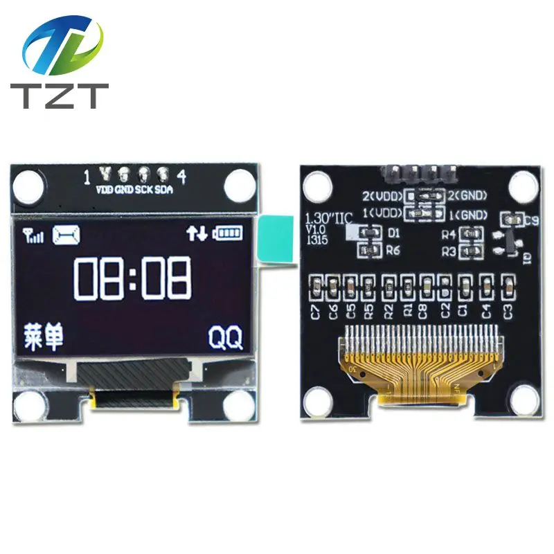 1,3 дюймов oled IIC Серийный белый oled-дисплей модуль 128X64 I2C SSD1306 12864 ЖК-экран Плата VDD GND SCK SDA для Arduino черный