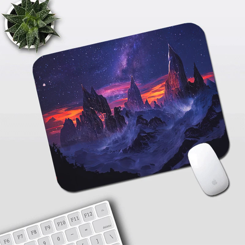 

MRGLZY Mouse Pad Landscape Animation Creative Advertising Thickened Small Mouse Pad Custom Personalized Computer Desk Pad