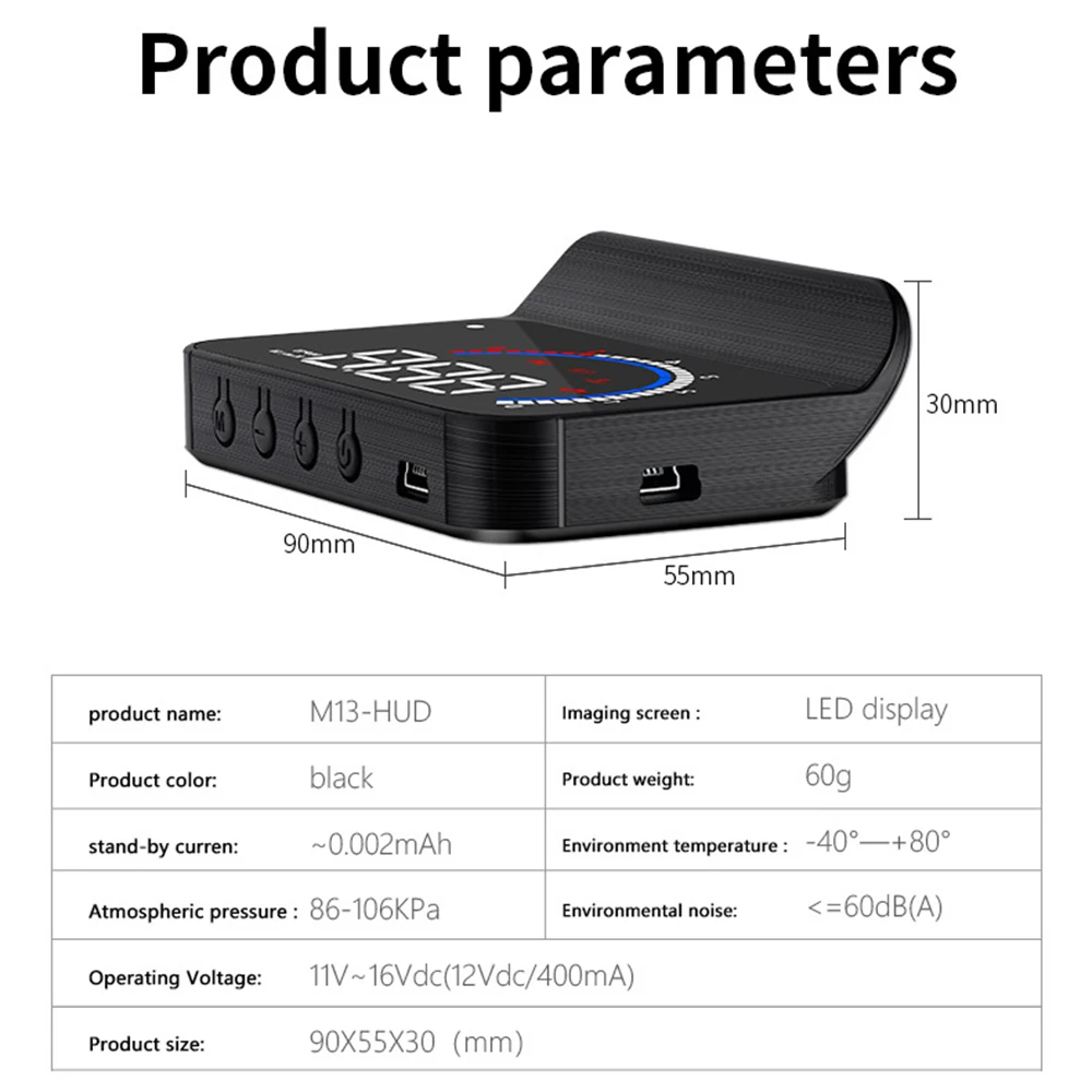 Проектор на лобовое стекло автомобиля дисплей цифровые часы Предупреждение о