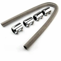 48 inch silver engine cooling stainless steel soft water pipe radiator flexible coolant water hose with caps kit
