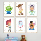 Постер с изображением истории игрушек Disney, Настенная картина акварелью для детской комнаты, картины на холсте, для детской спальни, украшение для дома