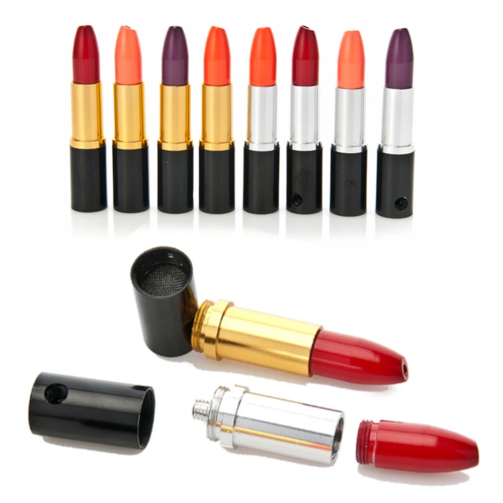 1 шт. креативные трубки в форме помады для курения металлическая трубка травяной