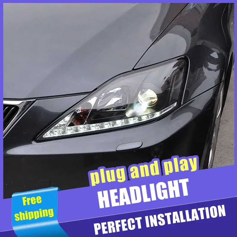 2 шт. автомобиль Стиль светодиодный фары для Lexus IS250 2006-2009 налобный фонарь DRL