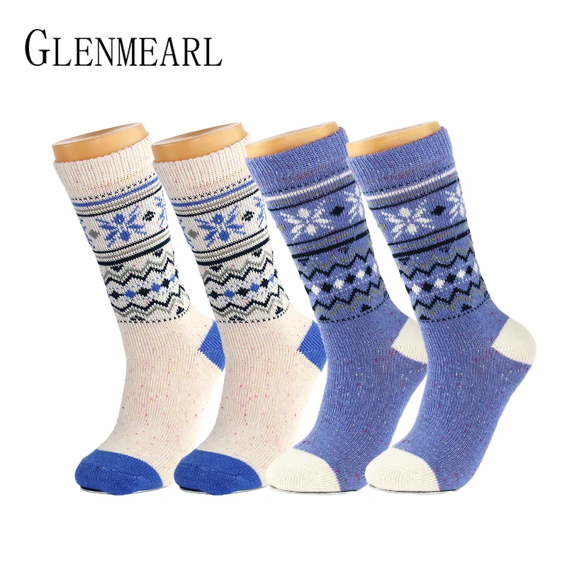 

4Pairs Pack Wool Women Socks Soft Warm Fall Winter High Quality Brand Hosiery Coolmax Compression Female Boot Ankle Socks 2PK