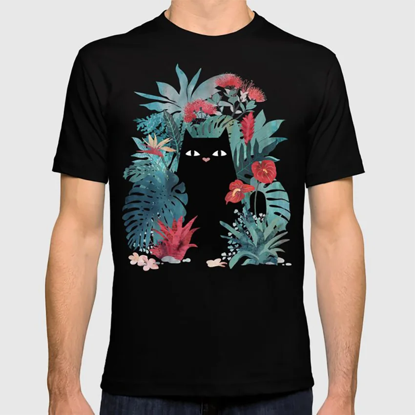 Футболка Popoki в винтажном стиле с изображением животных природы кошки Гавайских