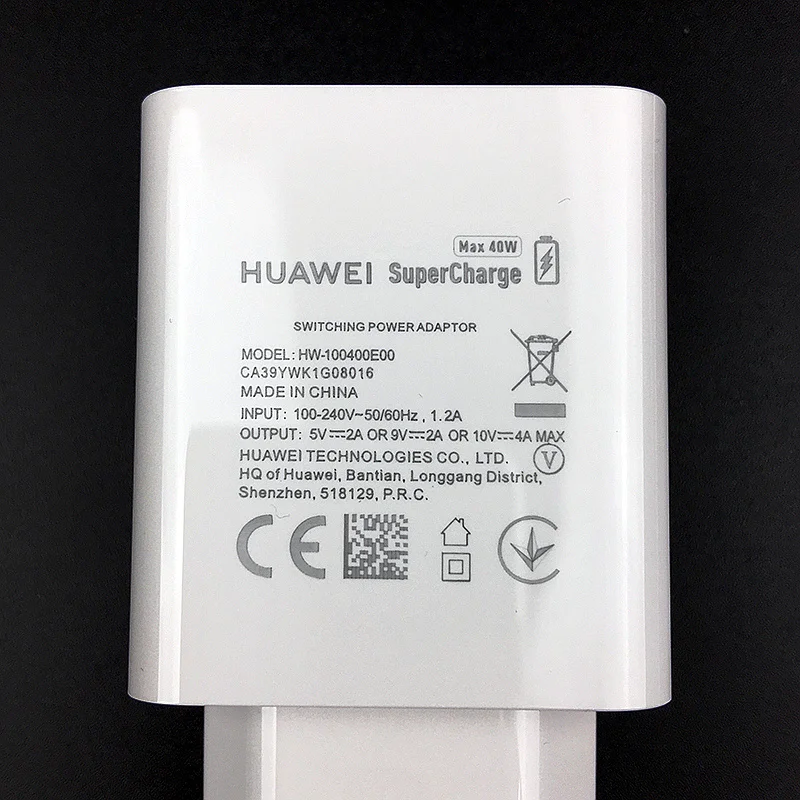Оригинальное зарядное устройство huawei 40 Вт супер зарядное устройство адаптер 5 А usb type c кабель для mate 30 pro p30 pro Honor Magic 2 Nova 5 5t 5 pro