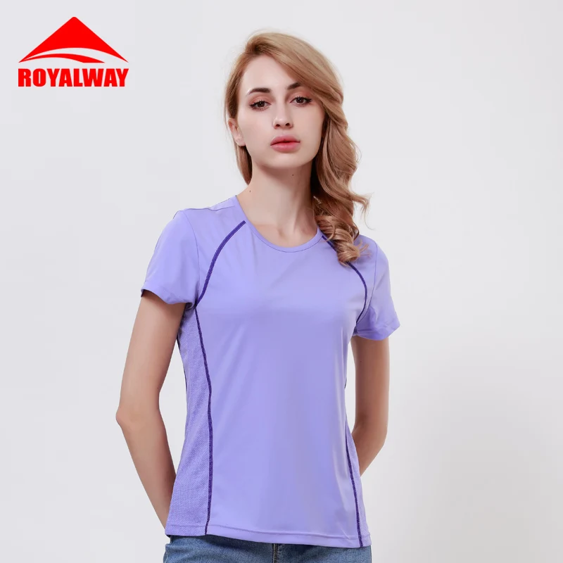 

ROYALWAY Outdoor Sports Women Camping Hiking Short Sleeves T-Shirts Summer Quick-drying Comfortable Breathable Running Tees
