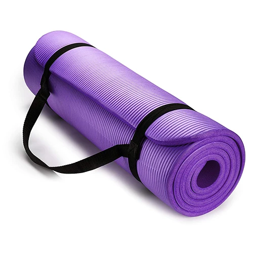 Purple 181x61x10 мм супер Коврик для йоги нескользящий текстурированный поверхностный Коврик для йоги nbr материал спортивная защита для пилатеса йоги Универсальный с ремешком - Цвет: Purple