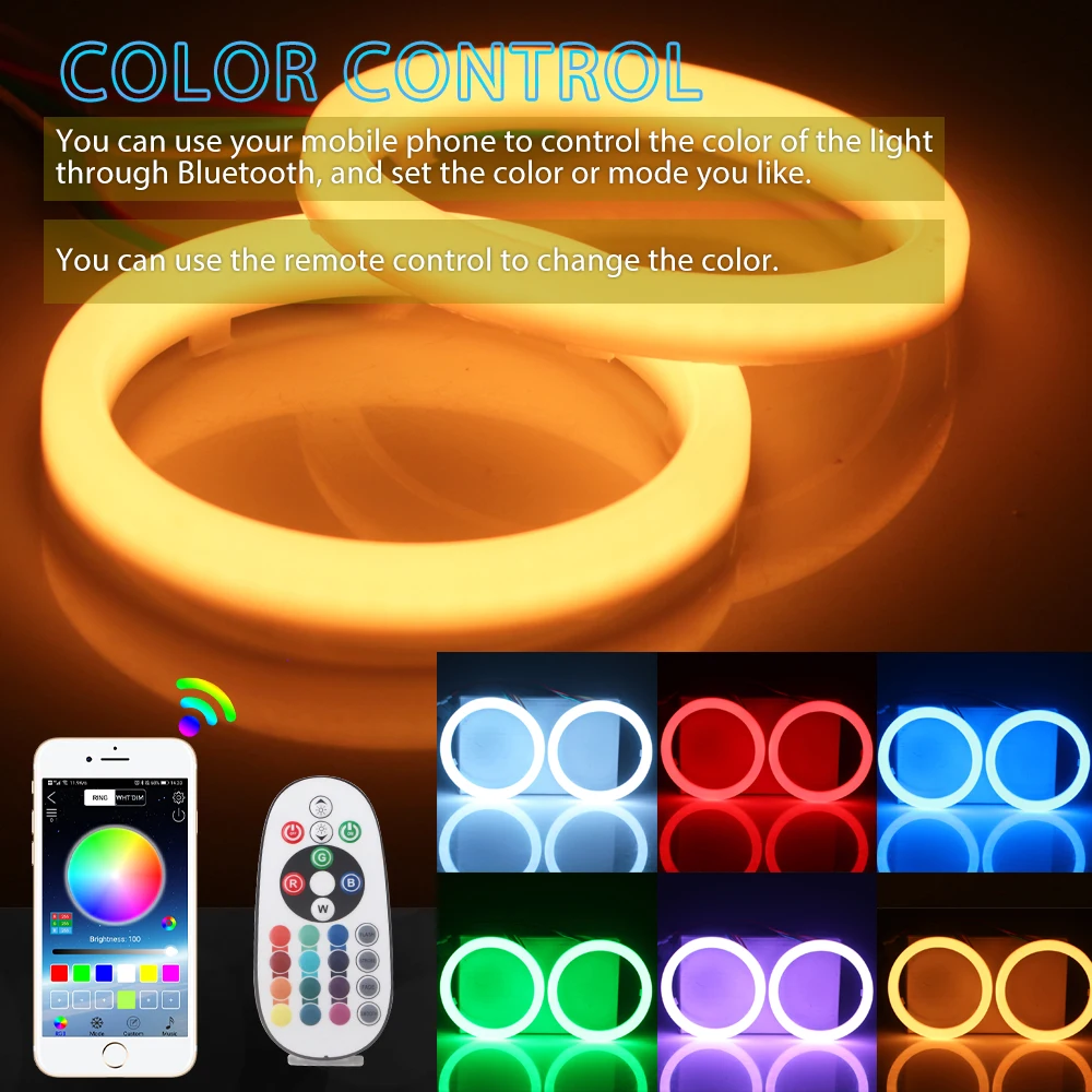 Автомобильные глаза ангела 2 шт./компл. Авто кольца ореола 12 В фара 2835 мотоцикл 80