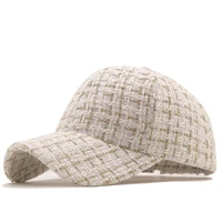 simple girl baseball caps plaid luxury new women baseball caps for female adjustable hip hop fashion shiny hats