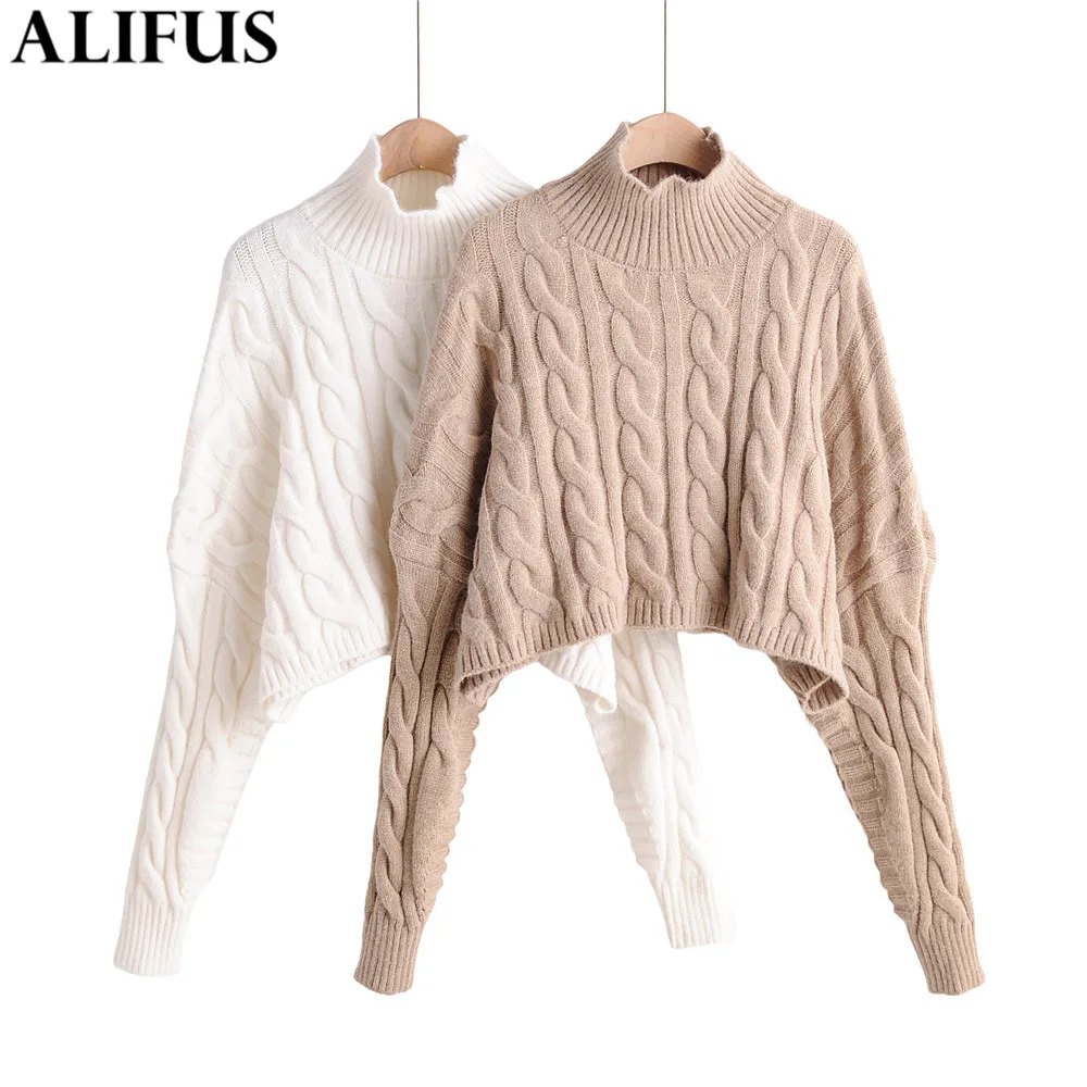 Мода Za женские свитера 2019 зимний женский свитер с высоким воротом повседневный