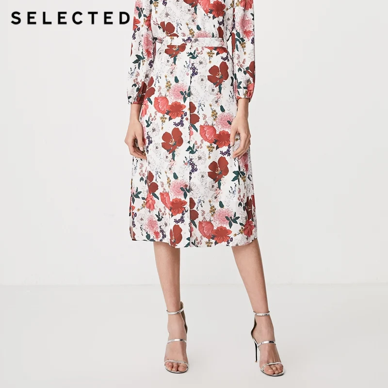 Выбранная летняя юбка средней длины с принтом и высокой посадкой S | 41924C522 Женская