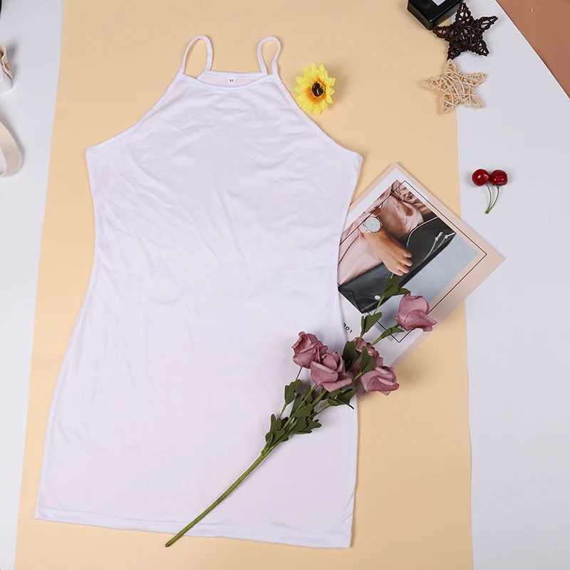 

Bodycon Woman Dress Rose Print Strap Ves Tight Slim Mini White Dresses Beach Casual Black Party Femme Sukienka