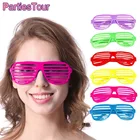 6X неоновый цвет очки-жалюзи очки для глаз реквизит для 80-х 90-х годов искусственное платье