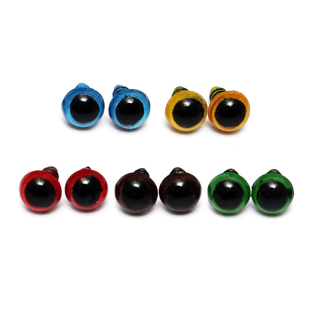 100 шт. 10 мм Разноцветные Пластиковые безопасные кукольные глаза для медведя куклы