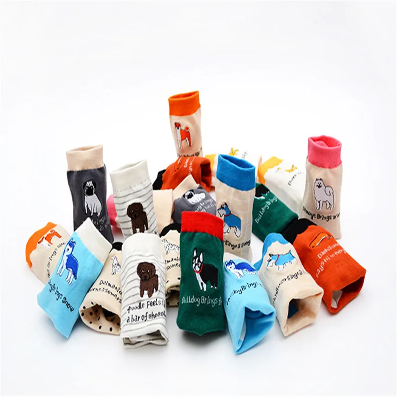 Хлопковые носки с вышивкой собак пудель золотой ретривер самойе шнауцер Такса