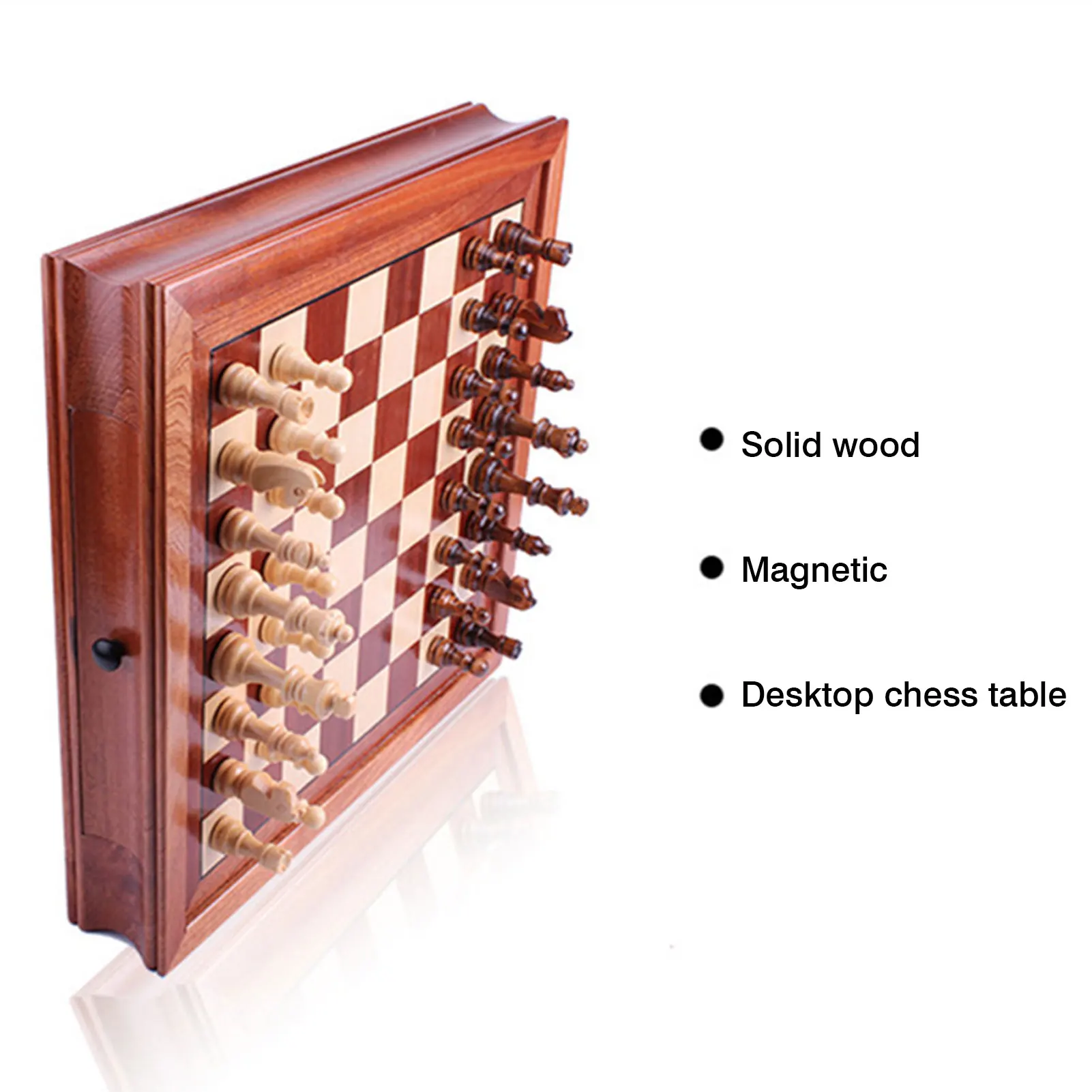 Deluxe Large Magnetic Wooden Chess Set Board Game Interior Storage Adult Kids Gift Family Game Chess