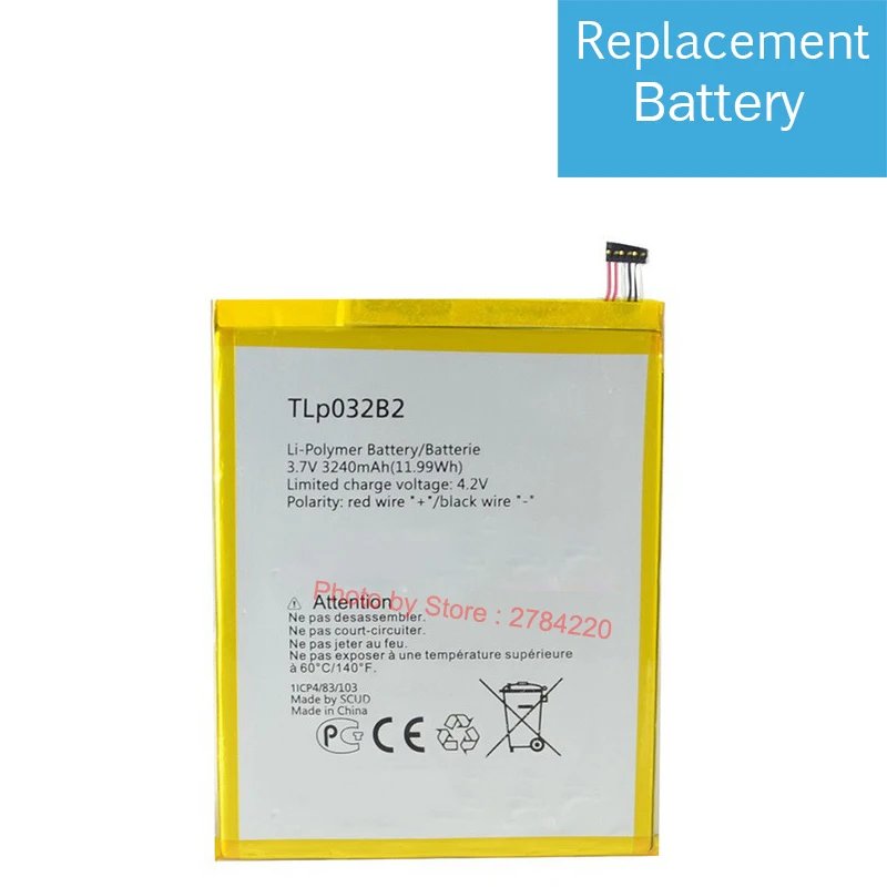 3240 мА/ч Батарея для чехол с откидной крышкой Alcatel One Touch Pixi 8 3 0 3G Wi-Fi OT-9015W OT-P330X TLp032B2