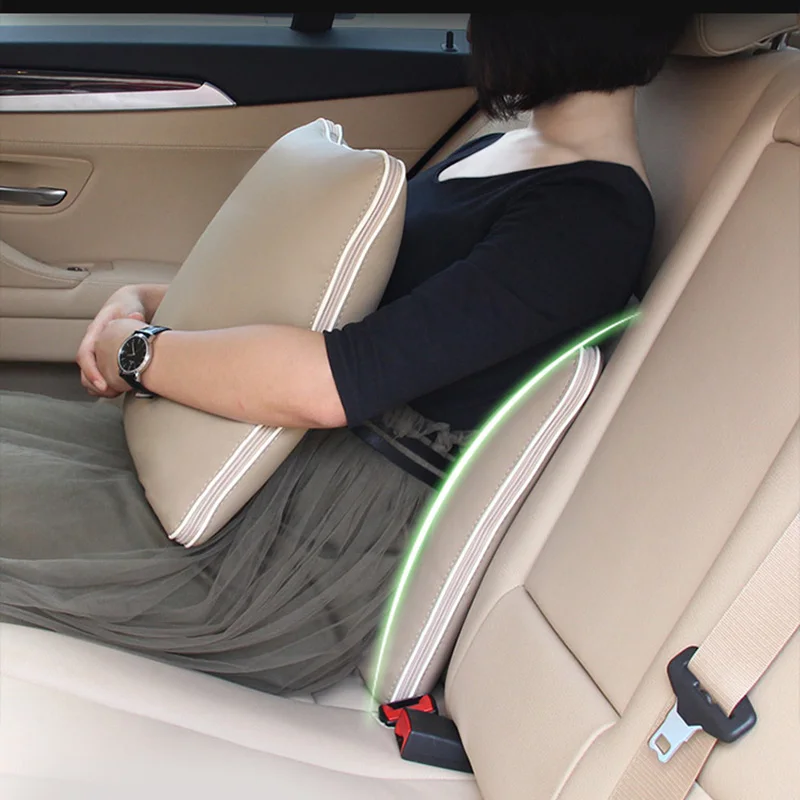 

Lsrtw2017 Fiber Leather Car Seat Headrest Lumbar Pillows for Audi A3 A4 A6 Q3 Q5 Accessories