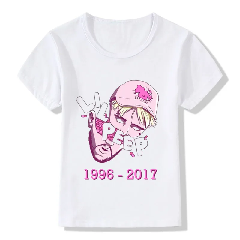 Детские футболки RIP Lil Peep Rapper Design детская музыкальная повседневная одежда топы