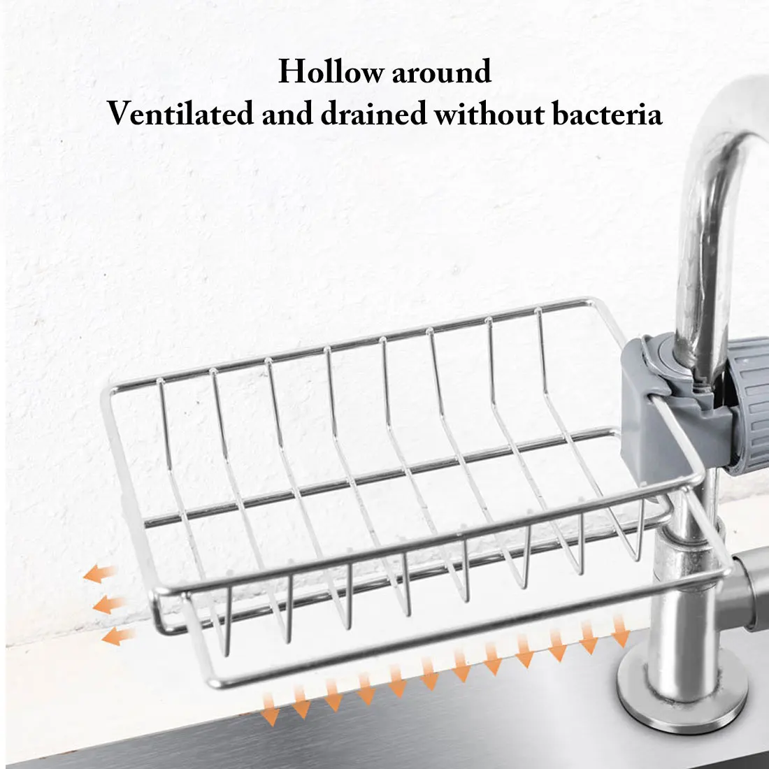 

Stainless Steel Faucet Rack Kitchen Storage Shelf Sponge Dish Cloth Finishing Rack Drain Rack Pool Rag Storage Drain Dry Rack