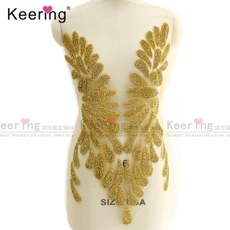 Сексуальная звезда с дизайном 100% Стразы ручной работы аппликация лифа для платья