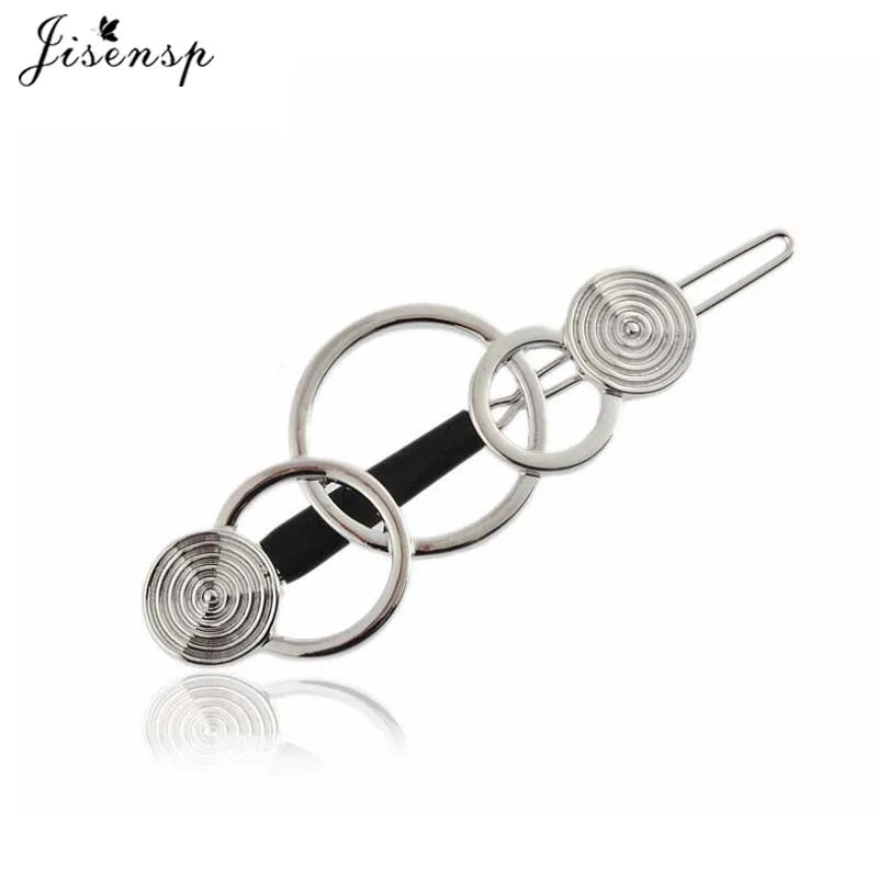 Jisensp женский металлический сплав геометрический круглый зажим для волос
