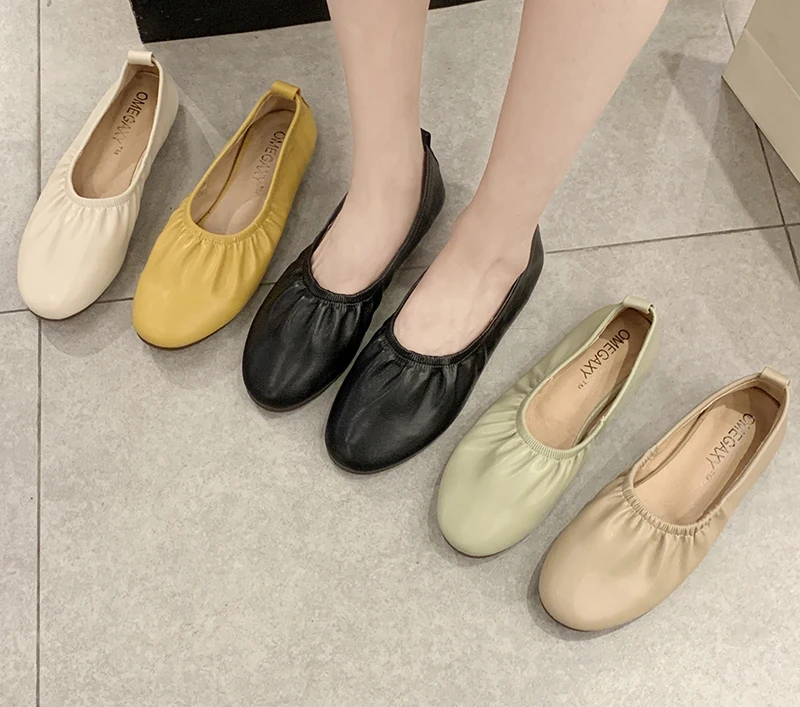 2020 женские балетки на плоской подошве женская обувь из искусственной кожи с