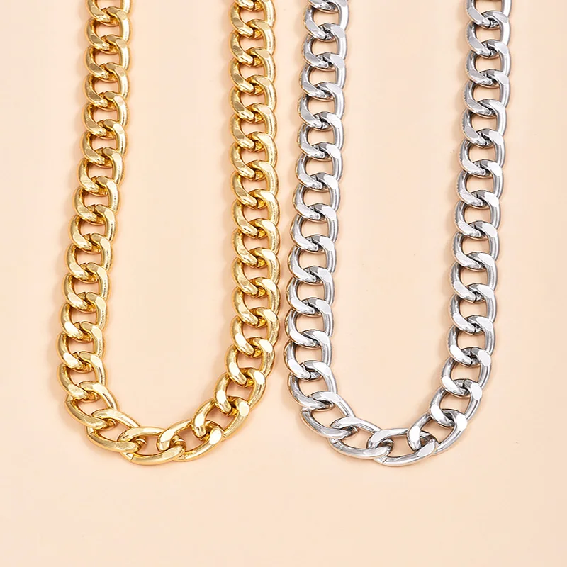 ALYXUY 2 шт./компл. панк унисекс кубинская цепочка металлическое ожерелье звено