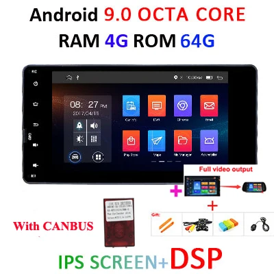 2 Din Android 9,0 4G+ 64G 8 ядерный автомобильный dvd Радио Видео gps аудио для Mitsubishi outlander lancer asx 2012 2013 obd2 DSP ips fm - Цвет: 4G64GIPSDSP Canbus F