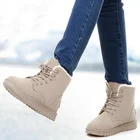 Зимние женские ботинки до щиколотки, теплые плюшевые ботинки ручной работы с блестками, повседневная женская обувь на толстой подошве с перекрестной шнуровкой