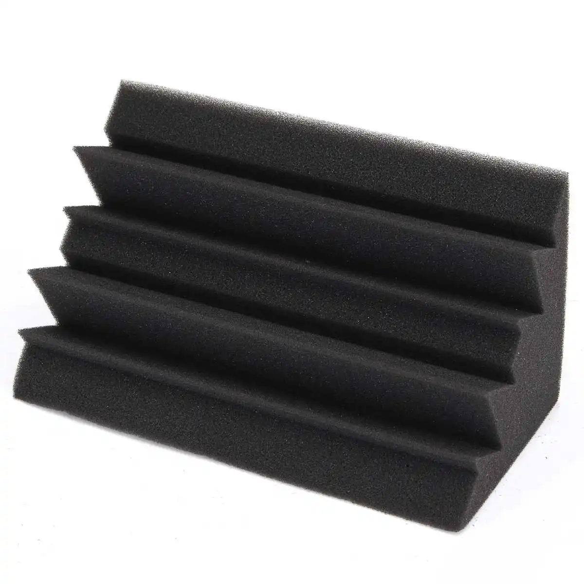1 шт. Звукоизоляционная плитка угловая Звукоизоляционная пена акустическая черная басовая ловушка Звукопоглощающая плитка 236x118x118 мм