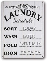 laundry schedule sort today tin sign poster metal plaque home bathroom laundry room wall decoration retro metal plate 128 inch