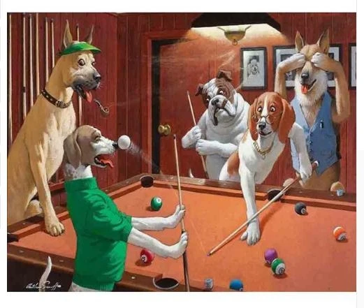 

5d Diy Full round Diamond Painting Billiard Dog Embroidery Cross Stitch Rhinestone Mosaic Home Decor