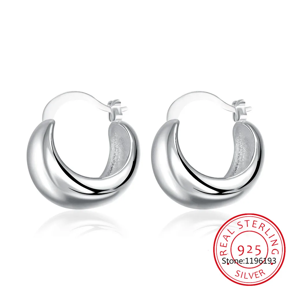 

Personality Hyperbole 925 Sterling Silver Simple Smooth Egg Hoop Clip-on Earrings For Women Sterling-Silver-Jewelry Pendientes