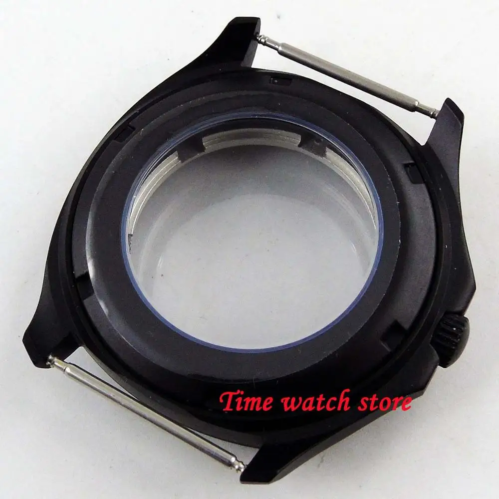 40 мм PVD черный чехол для часов сапфировое стекло 316L нержавеющая сталь подходит ETA