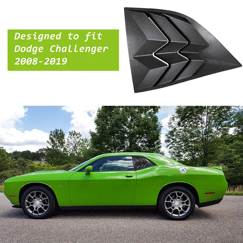 

Side Window Louvers Window Visor Cover Sun Rain Shade Vent For Dodge Challenger 2008-2019
