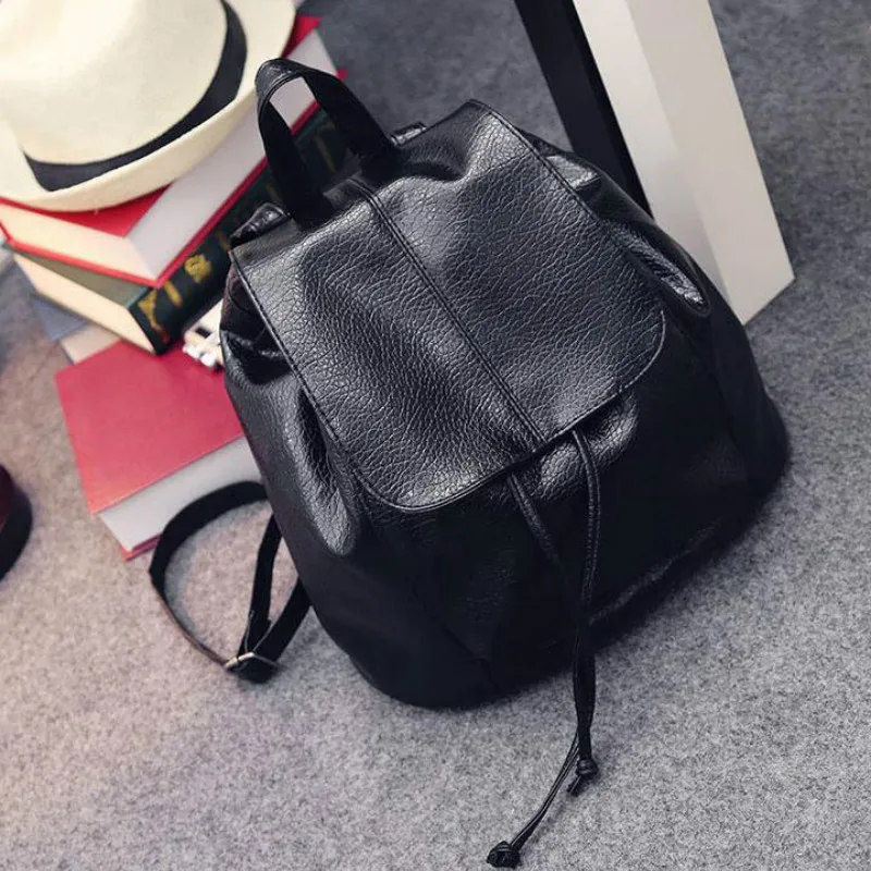 Женский мини-черный рюкзак ранец для путешествий шоппинга школьный девочек