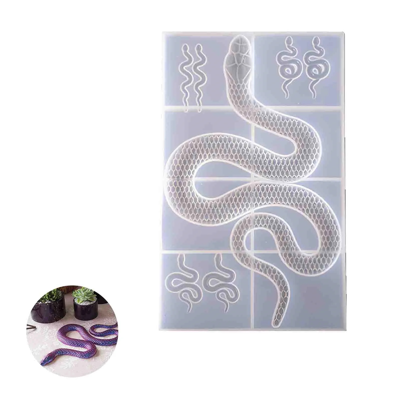 

Silicone Mold Resin Ornament Mold Ornament Snake Mold Rectangular Decoration Making Mold With Easy To Demold For Home