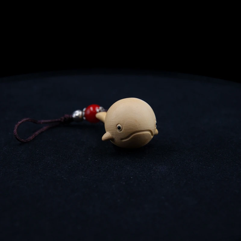 

4cm Boxwood Whale Animal Pendant Bag Keychain Car Hanging Feng Shui Gifts Lucky Collection Cute Whale Kids Home Decor