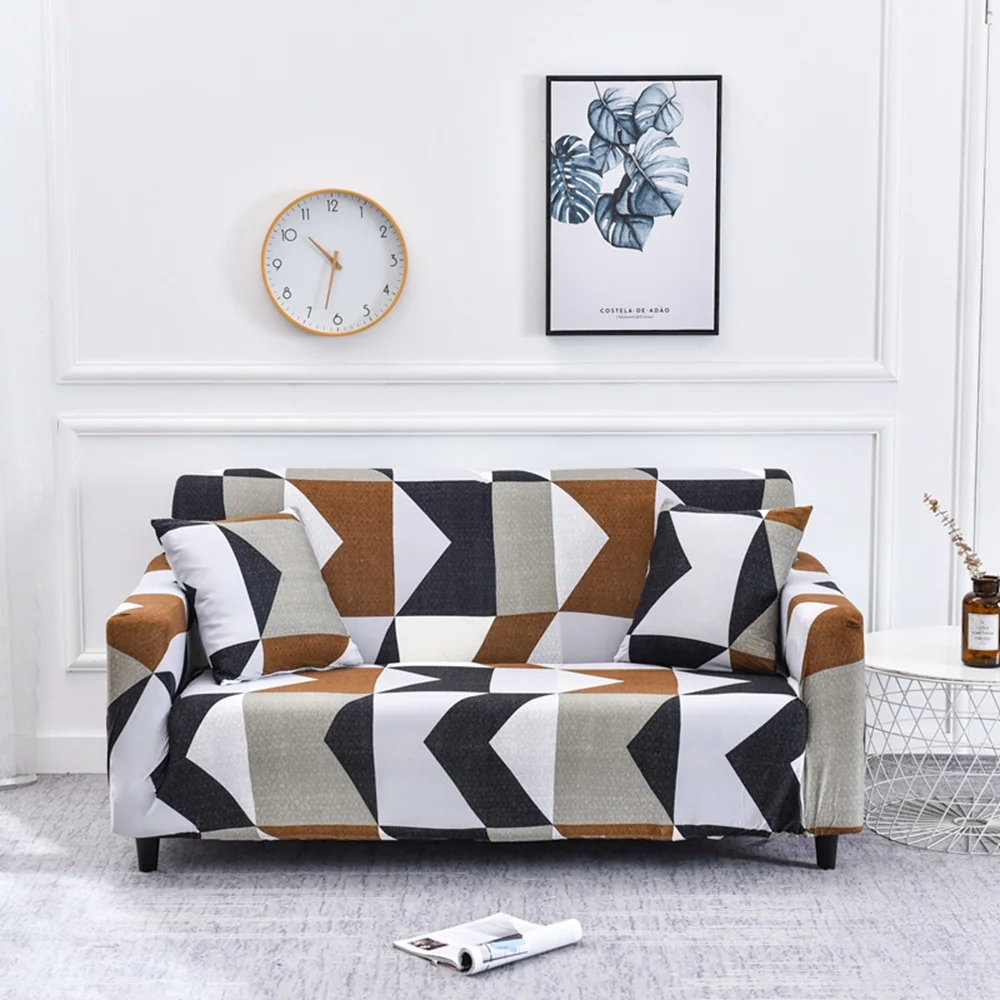 

Geometric Stretch Sofa Covers for Living Room Modern Stretch Non-slip Couch Cover Loveseat Slipcover Protective 1/2/3/4 seater