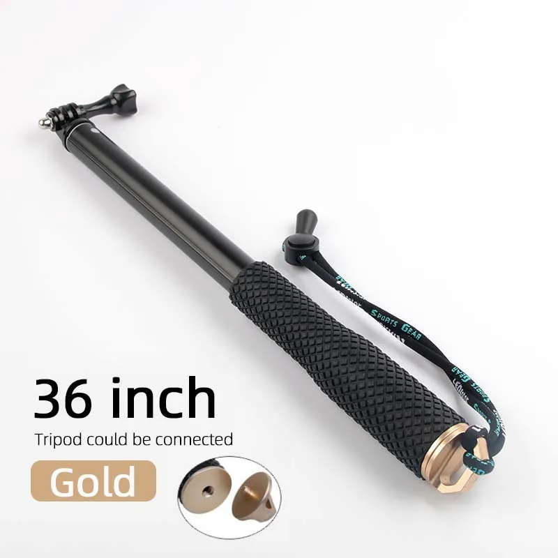 36inch Gold Портативная селфи-палка для GoPro Hero 7 6 5 4 Экшн-камера раздвижной монопод для Xiaomi Yi 4K Sjcam Sj4000 Eken H9 аксессуары для камеры - Цвет: 36inch Gold