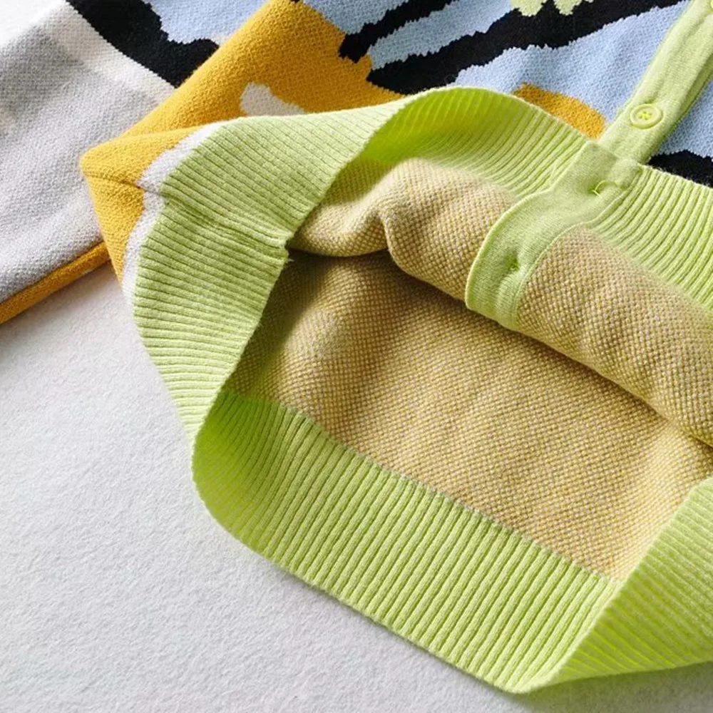 

2021 Wholesale Spring Autumn Women Crop Top Long Sleeve Colorful Slim Fit Ladies Cardigan Sweater