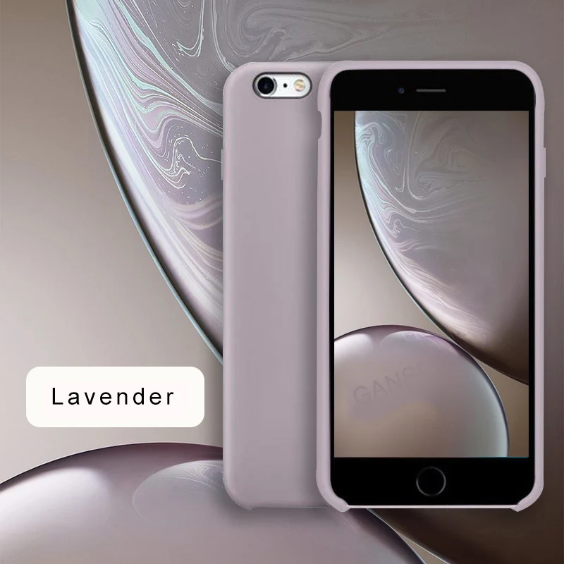 Lavender Официальный силиконовый чехол для iPhone 11 Pro MAX XR X Xs MAX чехол s для apple iPhone 7 8 Plus 6 6s 5 5S SE чехол с логотипом - Цвет: Lavender