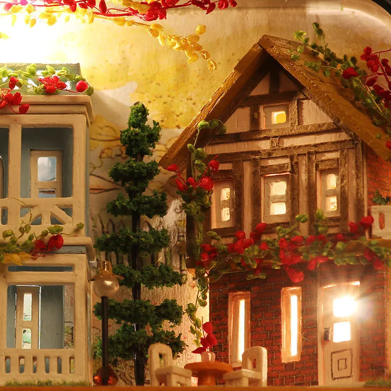 3D DIY Box Theater Dream City Миниатюрный Кукольный домик деревянный кукольный теплый
