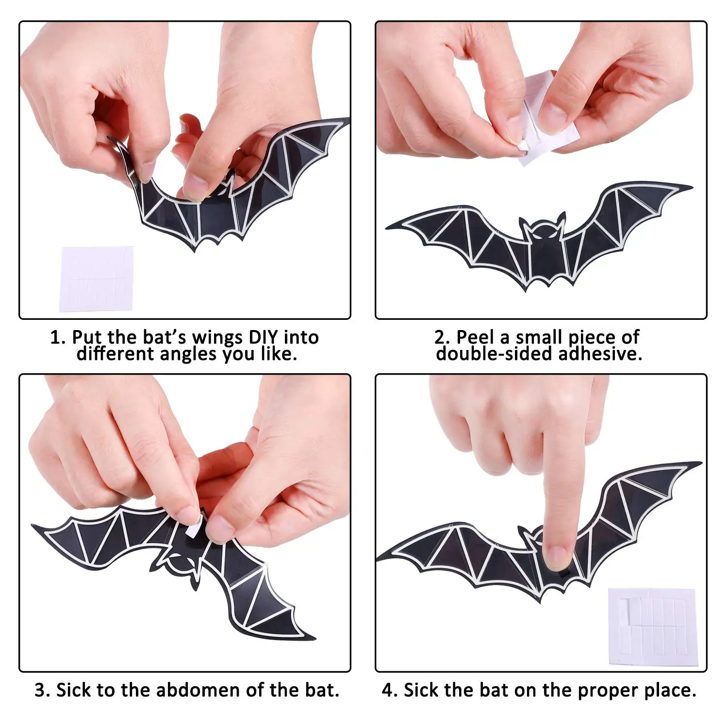 12 шт 3D летучие мыши Наклейка на стену светящаяся летучая мышь Хэллоуин вечеринку страшный фон для домашнего