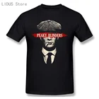 Модная Винтажная футболка с надписью Peaky Blinders, мужская летняя футболка с короткими рукавами Shelby Brothers, предварительно сокращенная хлопковая Футболка с фанатами, товар