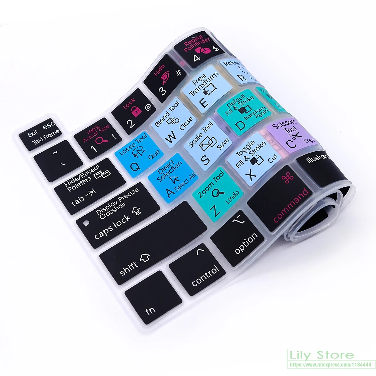 Чехол для клавиатуры с клавишами быстрого доступа AI illustrator MacBook Pro M1 13 2020 A2289 A2251 A2338