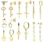 Серьги-подвески KIKICHICC, из серебра 925 пробы, с золотым сердцем, крестом, роскошные ювелирные украшения для женщин, свадьбы, вечеринки, 2021