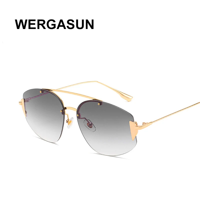 Солнцезащитные очки WERGASUN женские роскошные брендовые дизайнерские без оправы с